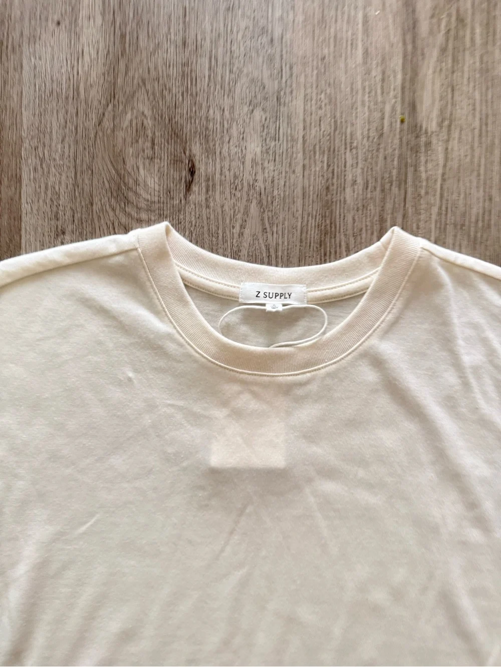 z supply marika ivory cream lace trim muscle tee blouse t-shirt top size small